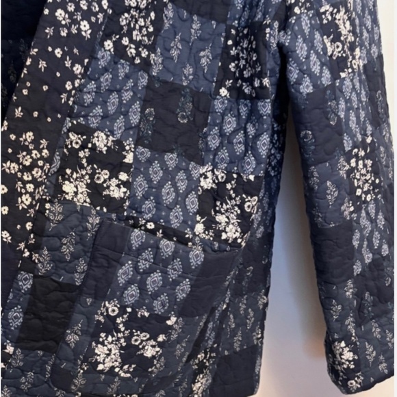 Style & Co Women’s Plaid Quilted Coat Sz X-Large Navy/White - Picture 4 of 6